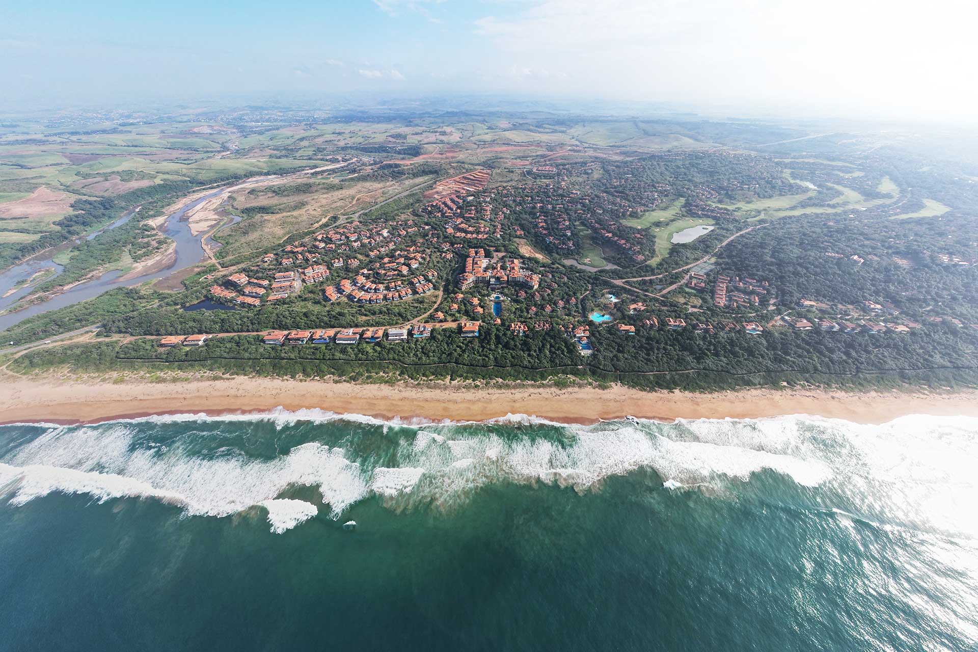 Drone shot of the Zimbali Estate